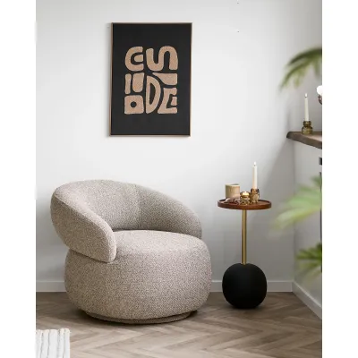 Sion Lounge Sessel Stoff | Sandfarben