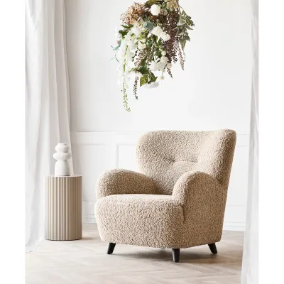 Lunaro Lounge Chair Stoff | Hellbraun