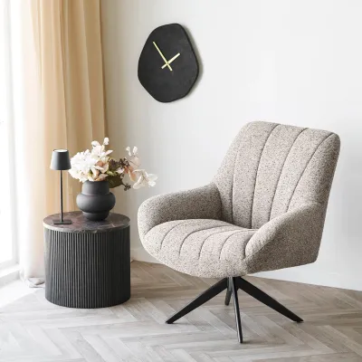 Grandola Lounge-Sessel Drehsessel Stoff | Grau