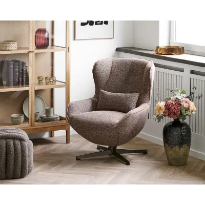 Blenheim Lounge-Sessel Drehfunktion Stoff | Braun