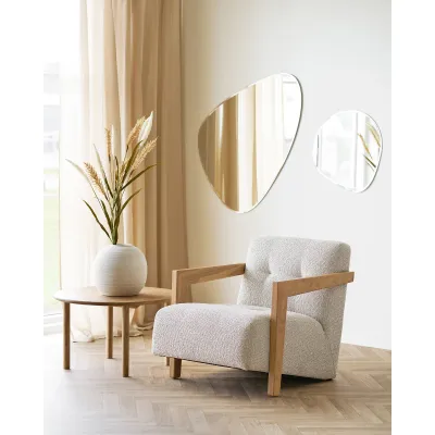 Caracas Lounge-Sessel Armlehne Stoff | Beige