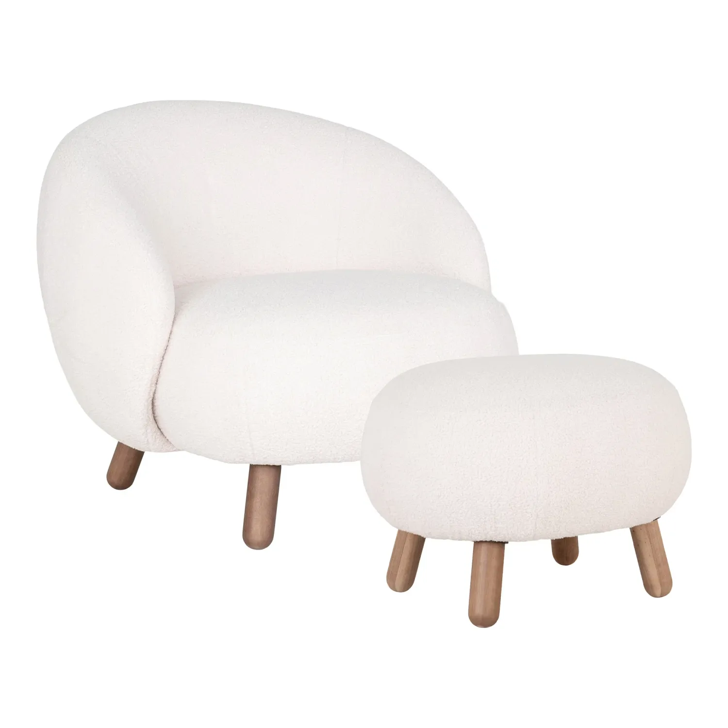 Savona-Set Lounge-Sessel Pouf Stoff | Weiss Savona-Set Lounge-Sessel Pouf Stoff | Weiss