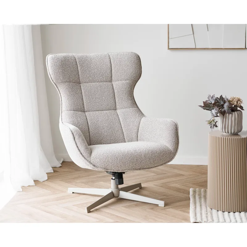 Turin Lounge-Sessel Drehsessel Stoff | Natur