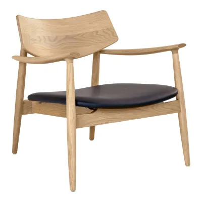Olvera Lounge Stuhl / Sessel Eiche PU-Kissen | Natur/Schwarz Olvera Lounge Stuhl / Sessel Eiche PU-Kissen | Natur/Schwarz