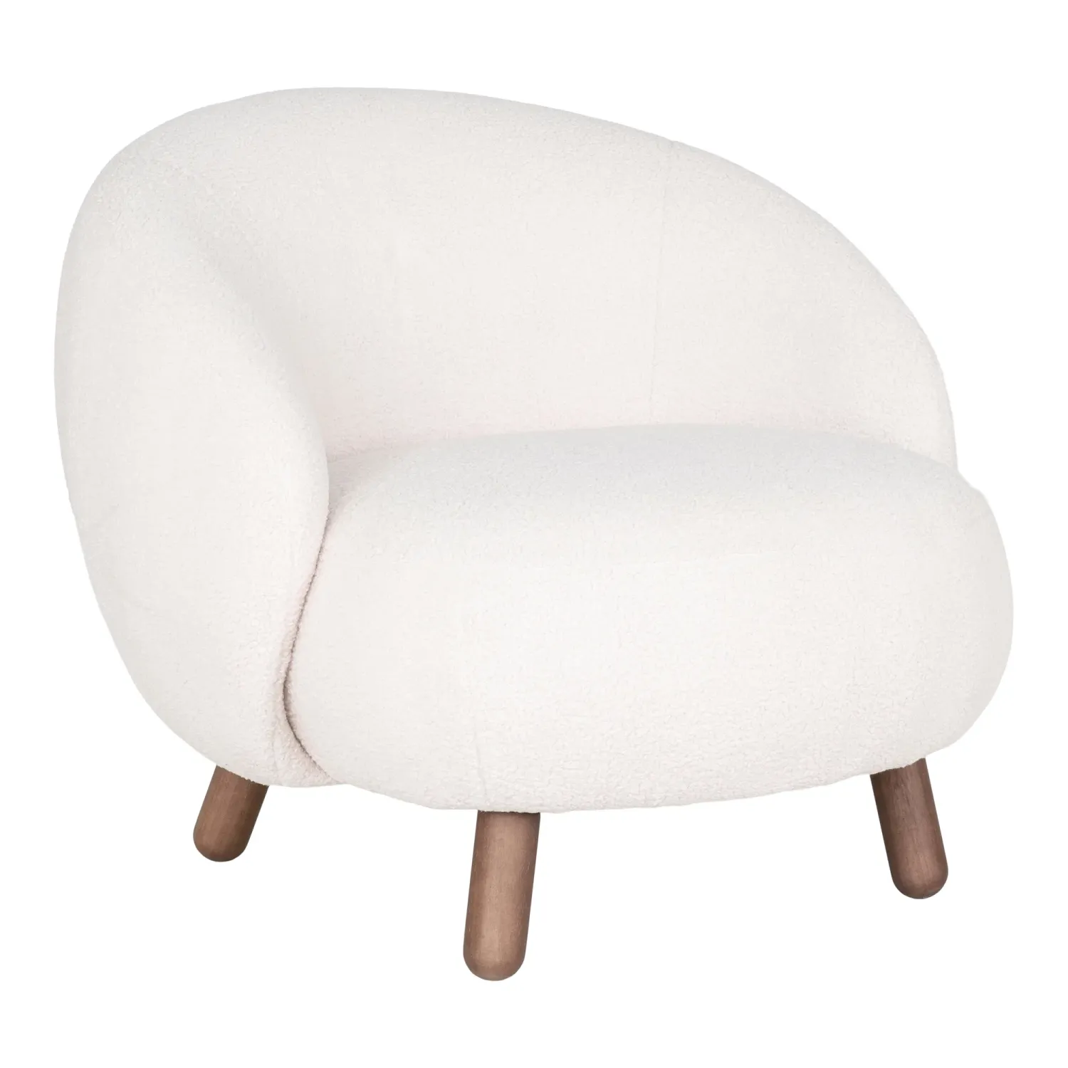 Savona Lounge Sessel Kunstlammfell Walnussoptik | Weiss Savona Lounge Sessel Kunstlammfell Walnussoptik | Weiss