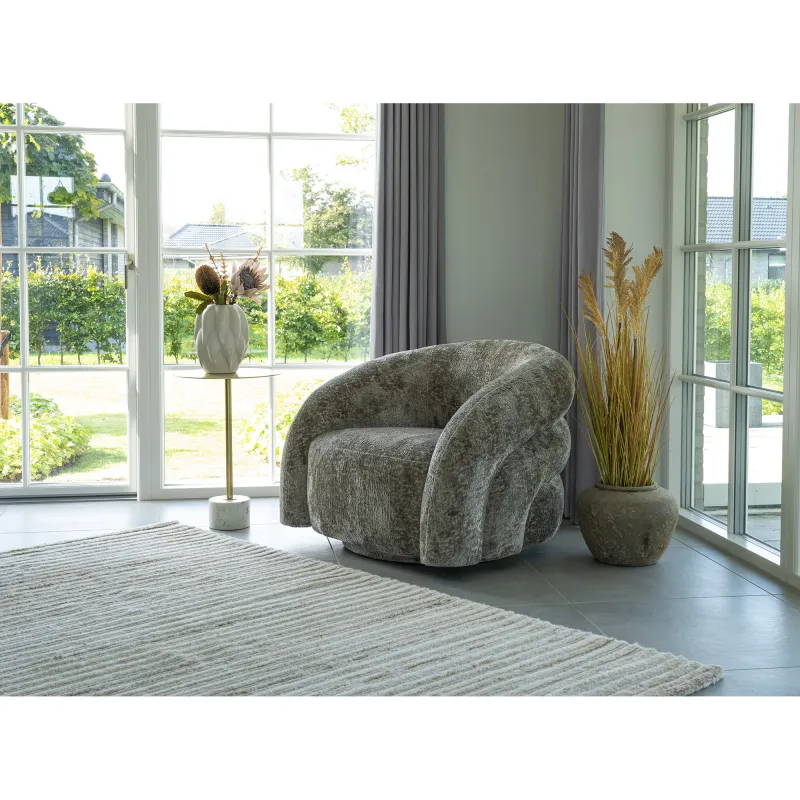 Valletta Lounge-Sessel Drehfunktion Stoff | Natur