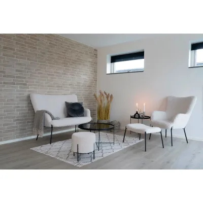 Glasgow-Set Lounge-Sessel Fussstütze Stoff | Weiss