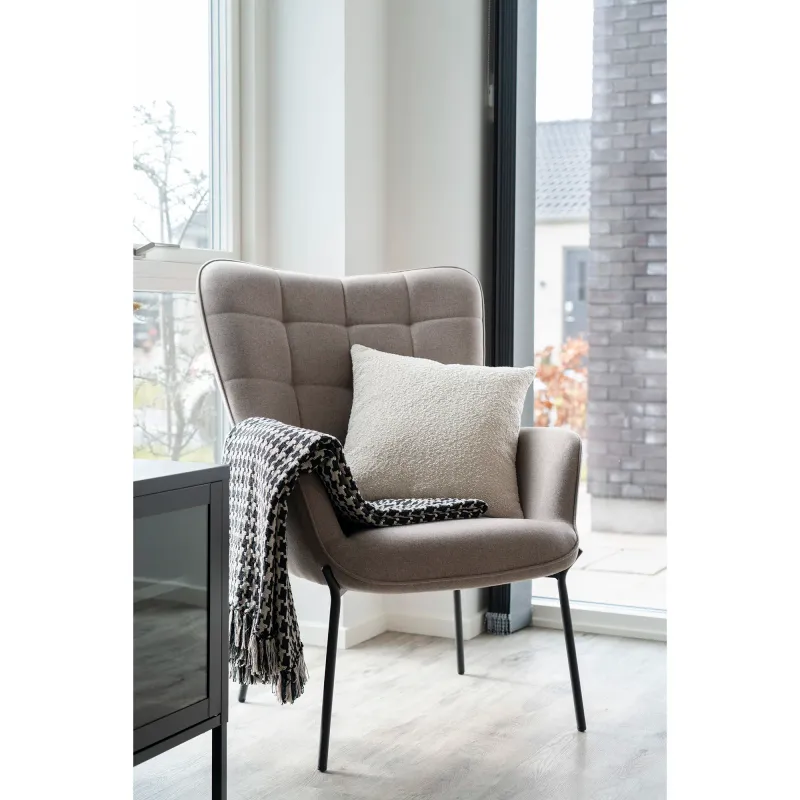 Glasgow Sessel Stoff Stahl | Steinfarben
