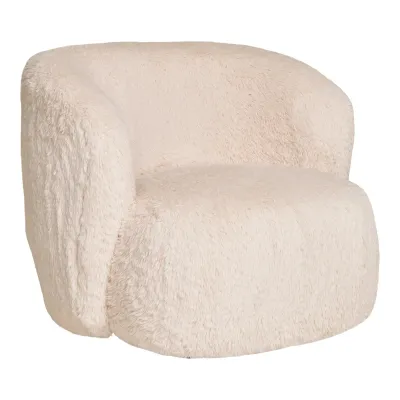 Setubal Lounge-Sessel Kunstfell Stoff | Cremeweiss Setubal Lounge-Sessel Kunstfell Stoff | Cremeweiss