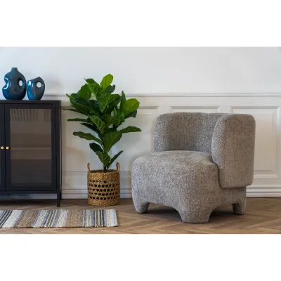 Nazare Lounge-Sessel Stoff | Grau