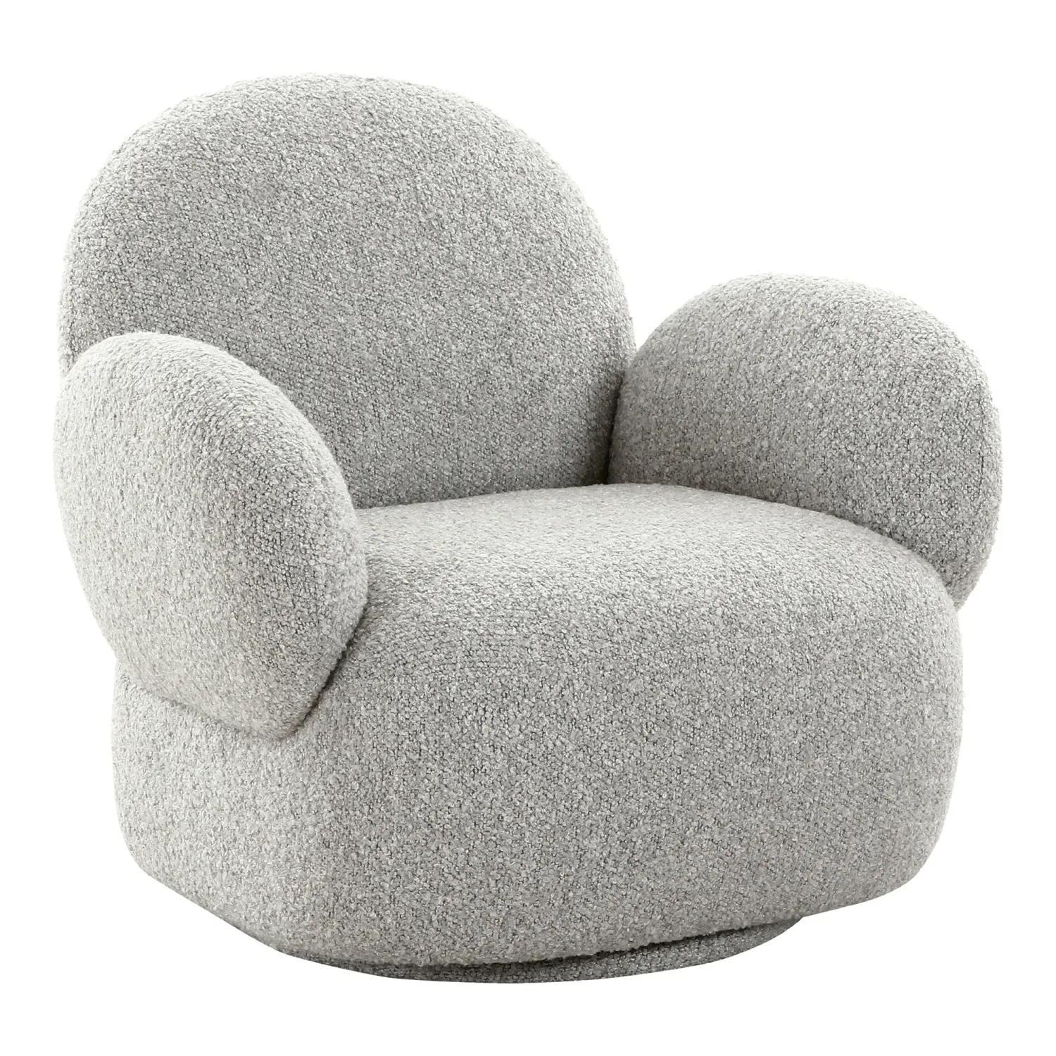 Messina Lounge-Sessel Drehfunktion Bouclé | Hellgrau Messina Lounge-Sessel Drehfunktion Bouclé | Hellgrau