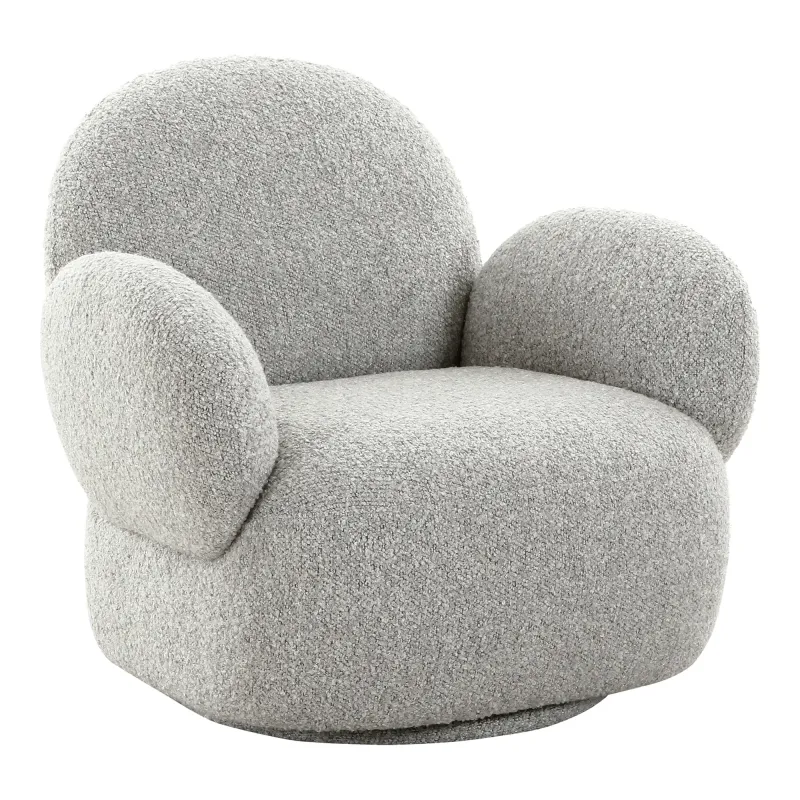 Messina Lounge-Sessel Drehfunktion Bouclé | Hellgrau Messina Lounge-Sessel Drehfunktion Bouclé | Hellgrau