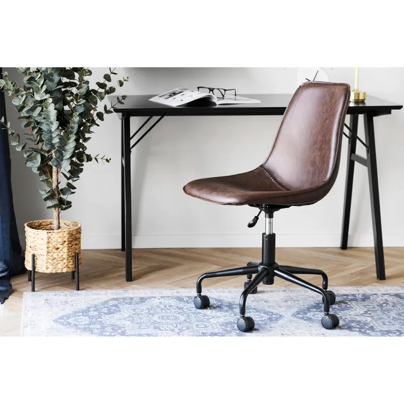 Monaco Bürostuhl Drehfunktion PU-Leder | Dunkelbraun