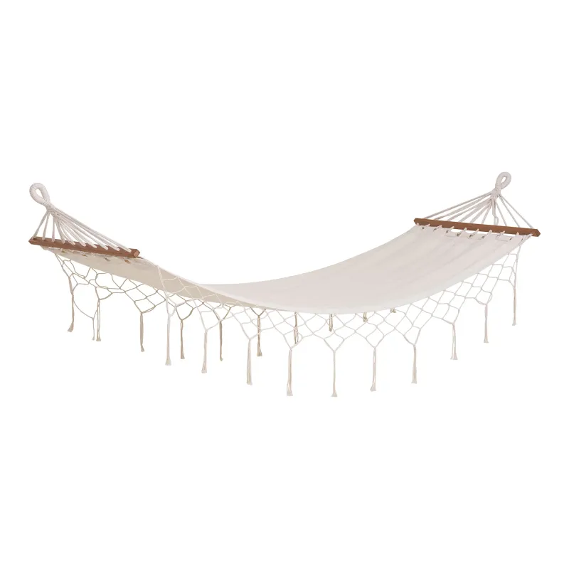 Edessa Hängematte Polyester Baumwolle Lärche | Cremeweiss Edessa Hängematte, cremeweiss, Polyester/Baumwolle, Lärche. Entspannung für Schweizer Gärten.
