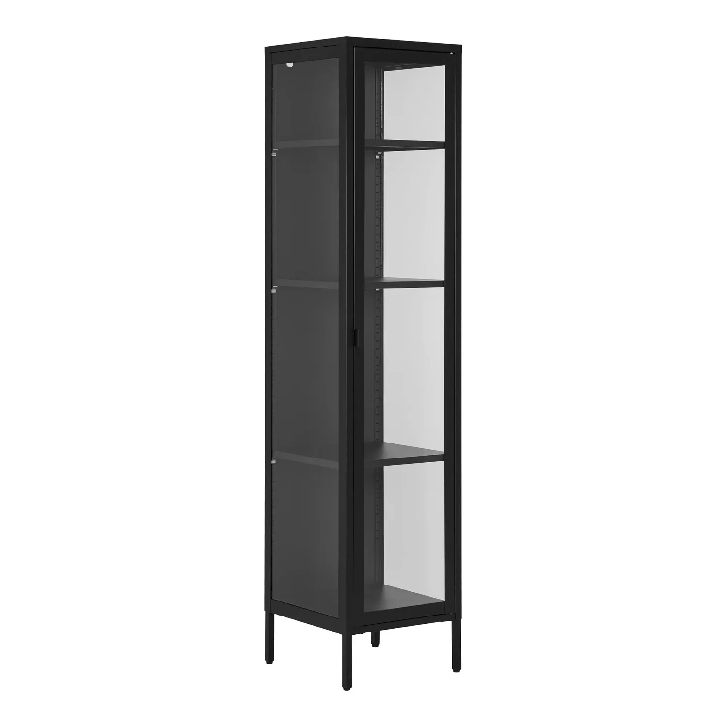 Brisbane Slim Vitrine 1 Glastür Stahl | Schwarz Brisbane Slim Vitrine 1 Glastür Stahl | Schwarz
