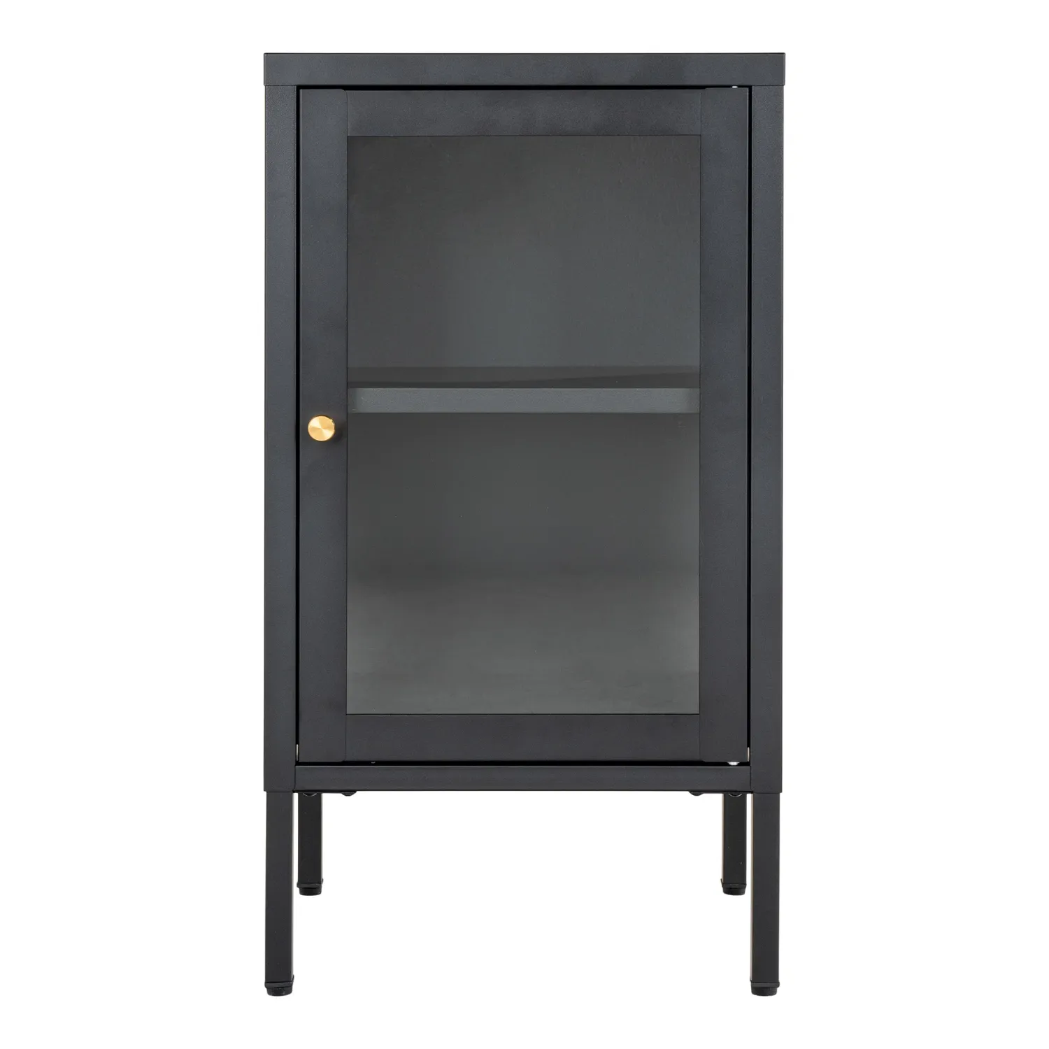 Dalby Vitrine 1 Glastür Stahl | Schwarz