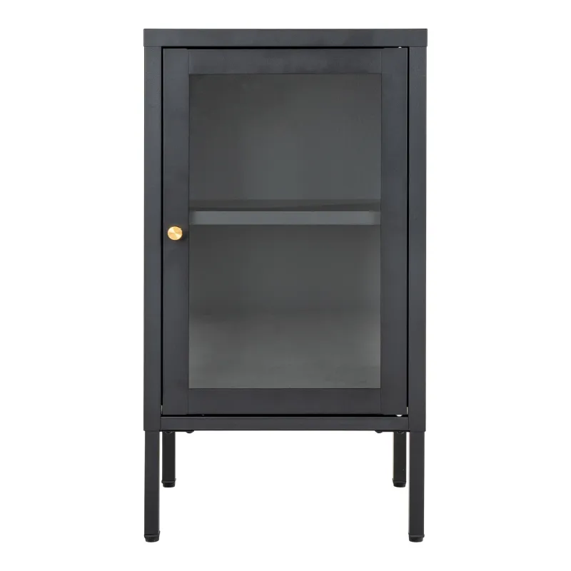 Dalby Vitrine 1 Glastür Stahl | Schwarz