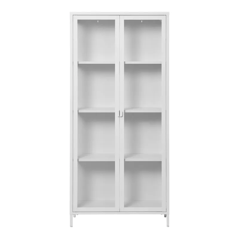 Brisbane-Schrank Vitrine 2 Glastüren Stahl | Weiss Brisbane-Schrank Vitrine 2 Glastüren Stahl | Weiss