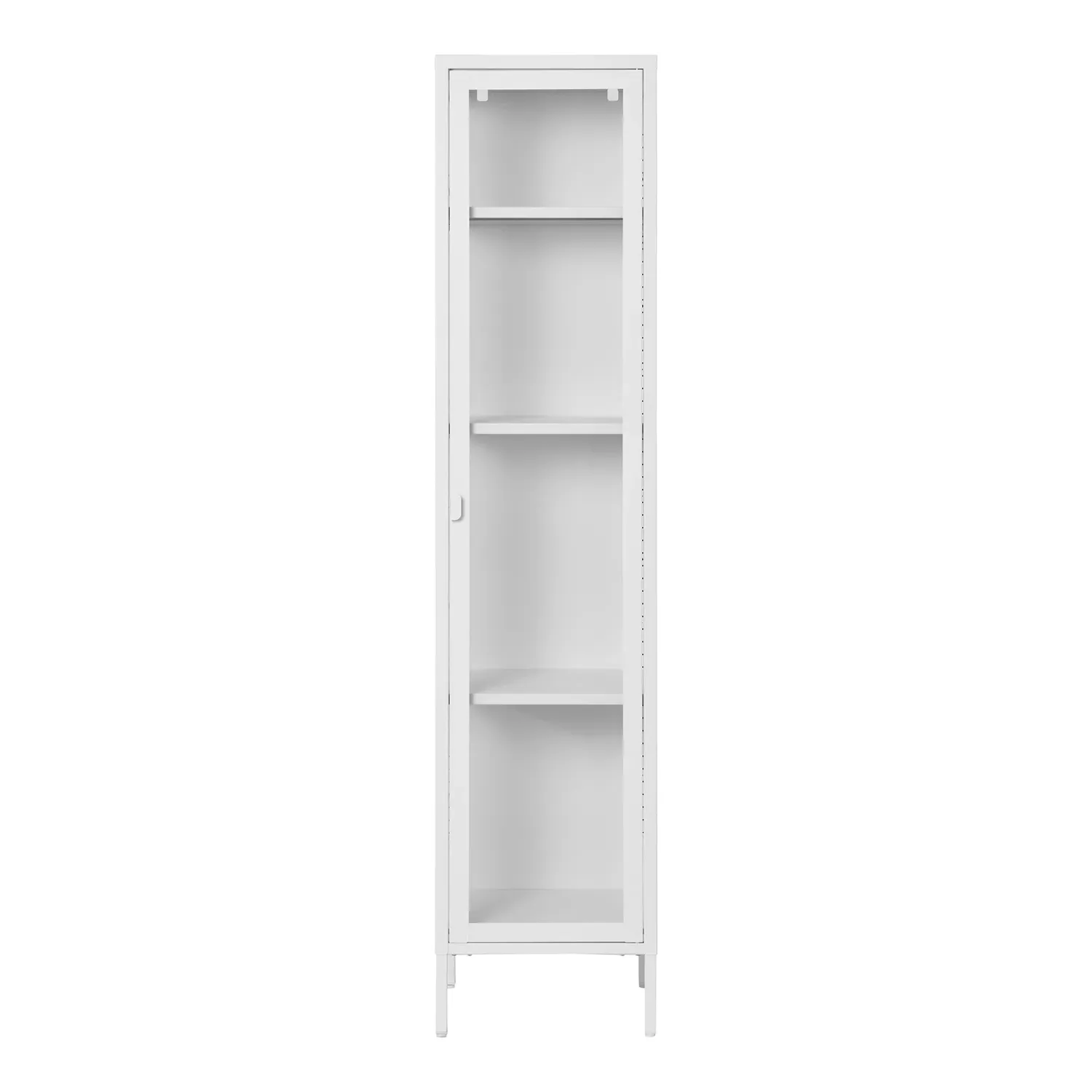 Brisbane Slim Vitrine 1 Glastür Stahl | Weiss