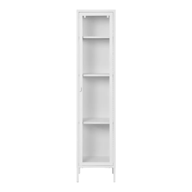 Brisbane Slim Vitrine 1 Glastür Stahl | Weiss