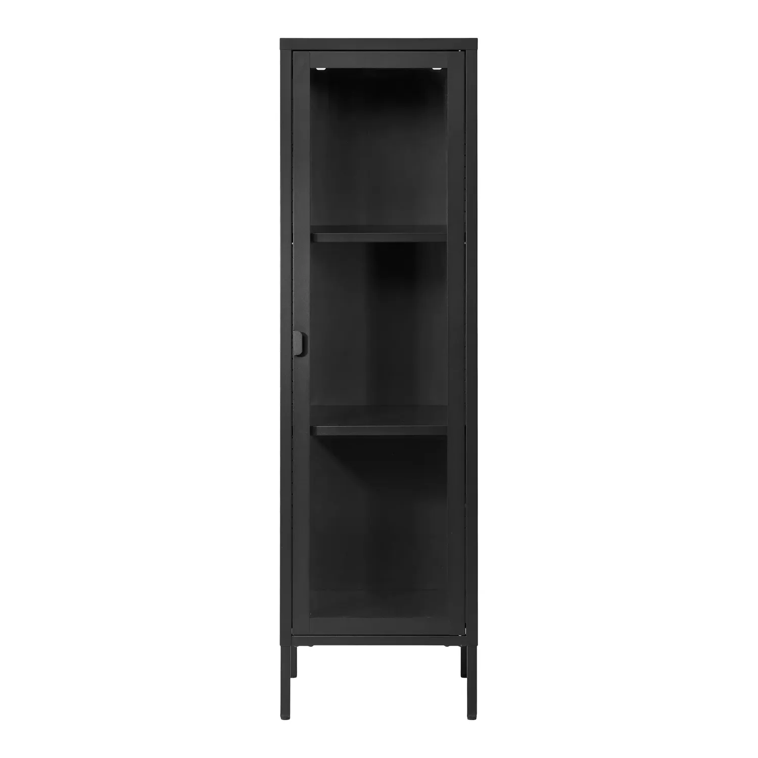 Brisbane Slim Vitrine 1 Glastür Stahl | Schwarz Brisbane Slim Vitrine 1 Glastür Stahl | Schwarz