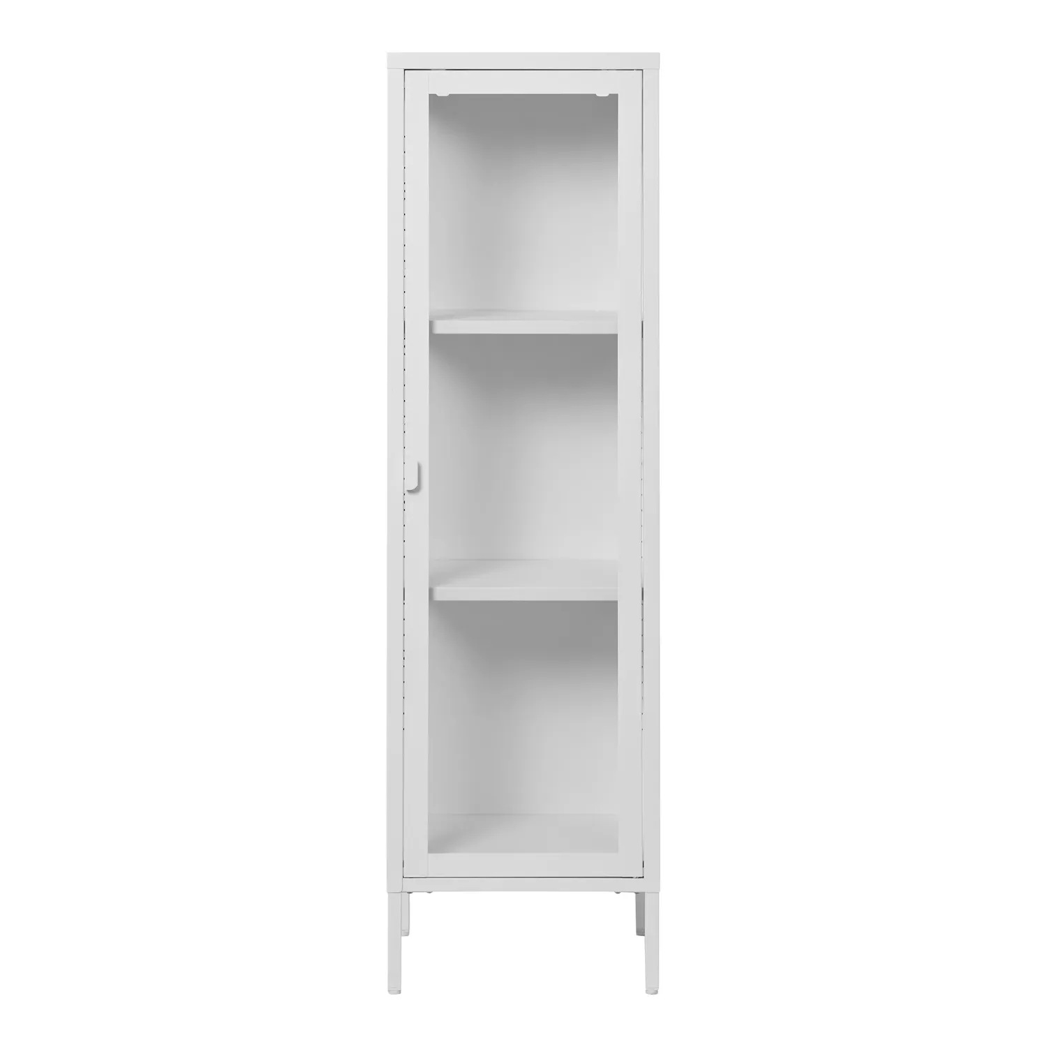 Brisbane Slim Vitrine 1 Glastür Stahl | Weiss Brisbane Slim Vitrine 1 Glastür Stahl | Weiss