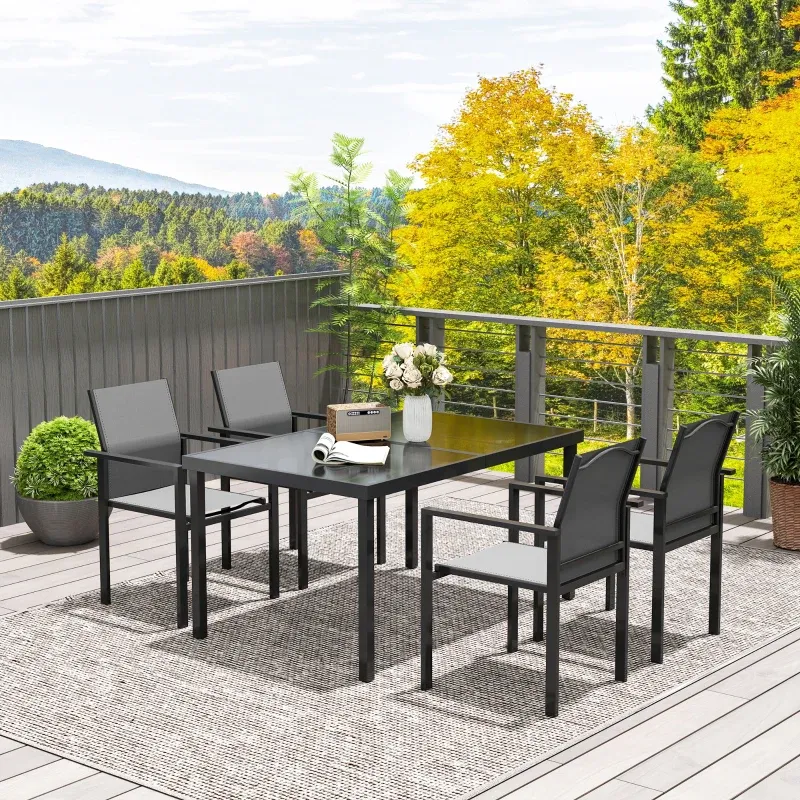 Gartensitzgruppe Outdoor 5-teilig | Gartenmöbel-Set &amp; modernes Design | Grün