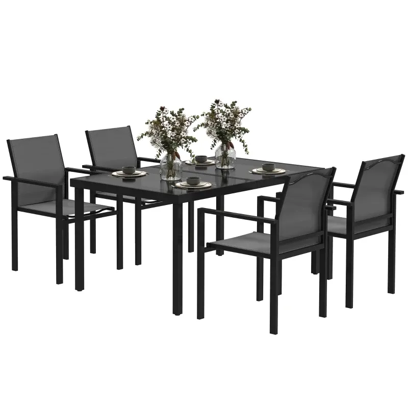 Gartensitzgruppe Outdoor 5-teilig | Gartenmöbel-Set &amp; modernes Design | Grün