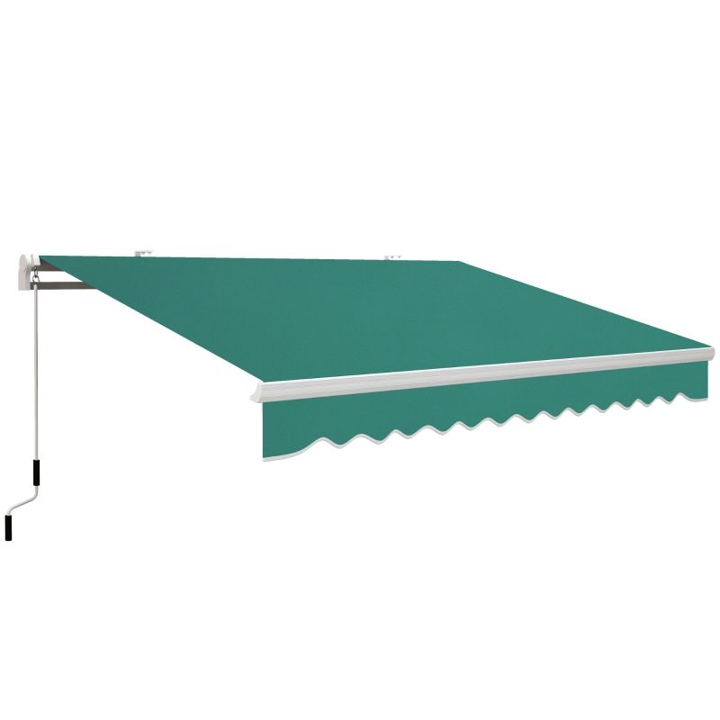 Ausziehbare Sonnenstore Markise Handkurbel Metall Aluminium 4x2,5m | Dunkelgrün Ausziehbare Sonnenstore Markise Handkurbel Metall Aluminium 4x2,5m | Dunkelgrün