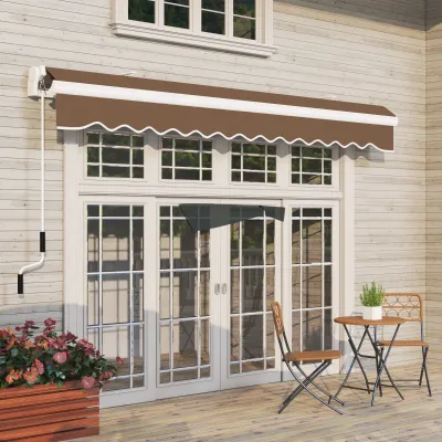 Manuelle Aufrollbare Sonnenstore Aussenmarkise Metall Aluminium 4x2,5m | Rostrot
