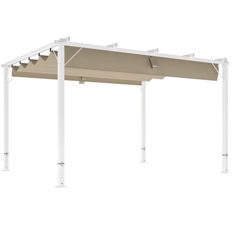 Gartenpergola Aluminium 3 x 4 m Ausziehbares Dach Sonnenschutz UPF30+ | Weiss Gartenpergola Aluminium 3 x 4 m Ausziehbares Dach Sonnenschutz UPF30+ | Weiss