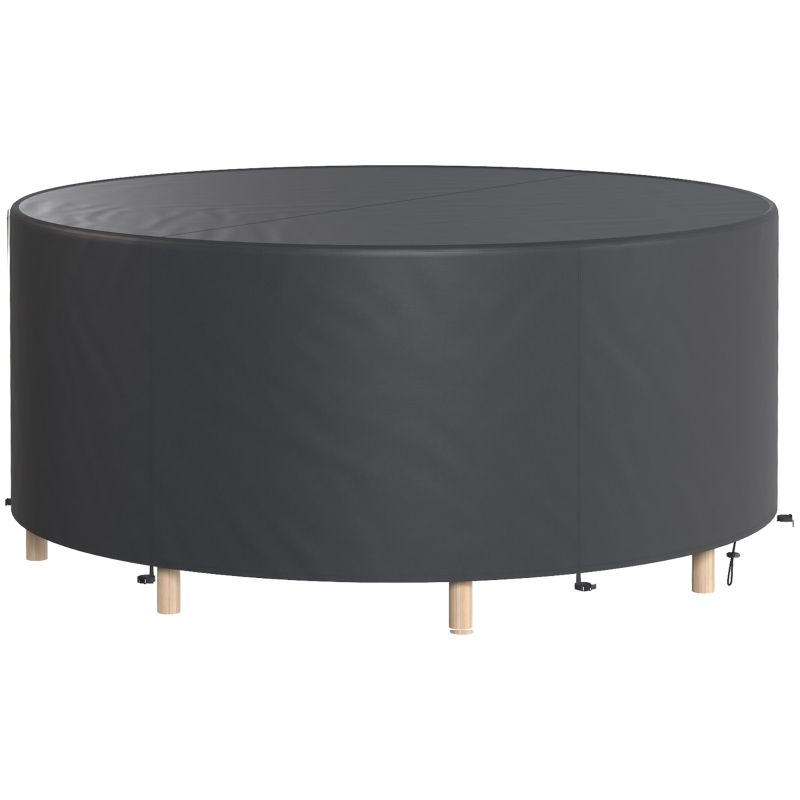 Runde Schutzhülle Gartenmöbel Ø214x70cm / Winterfest Wasserdicht Anti-UV Abdeckplane | Schwarz