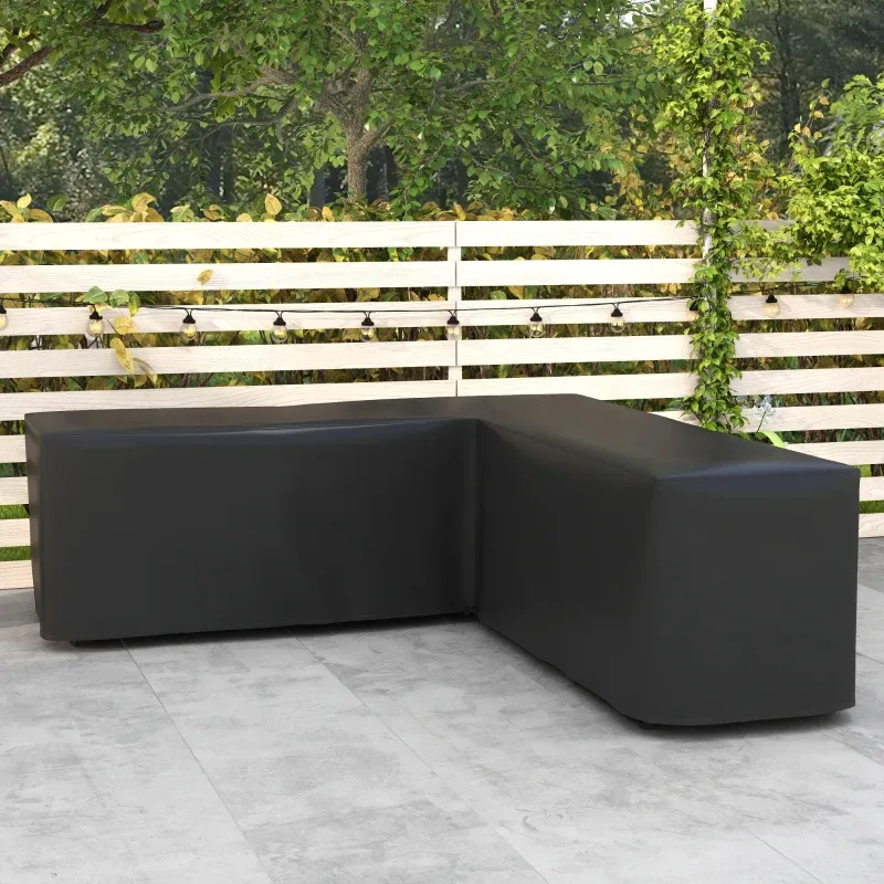 Schutzhülle Gartenmöbel L-förmig 250x250x79cm Wasserdicht Abdeckung Ecksofa Anti-UV | Schwarz