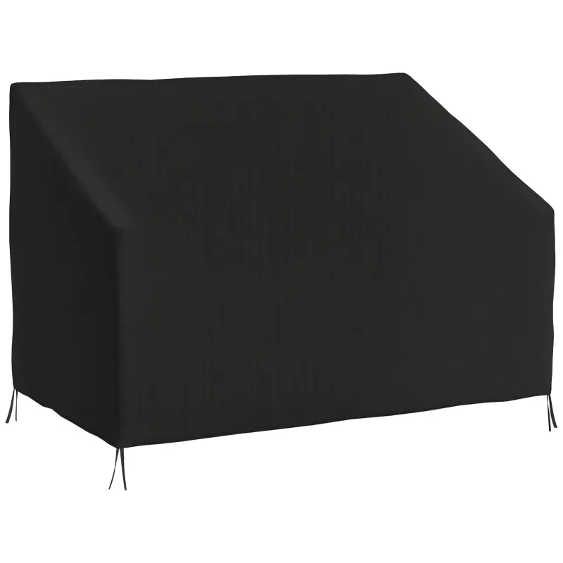 Bankabdeckung 2-Sitzer-Bank Oxford-Gewebe 600D Wasserabweisend | Schwarz Bankabdeckung 2-Sitzer-Bank Oxford-Gewebe 600D Wasserabweisend | Schwarz