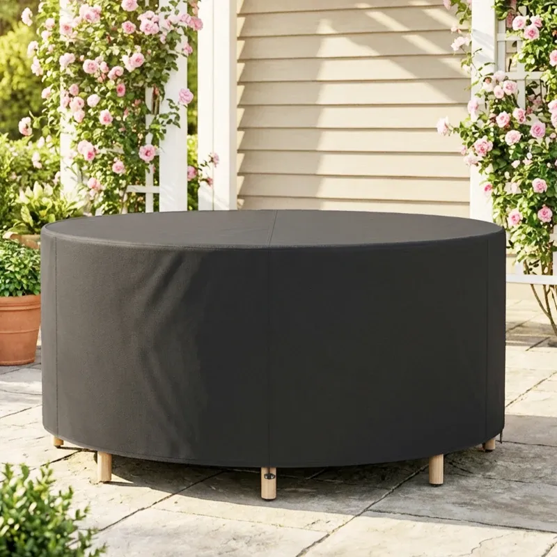 ​Wasserdichte Abdeckung Runde Gartenmöbel Ø200x80cm | Schwarz