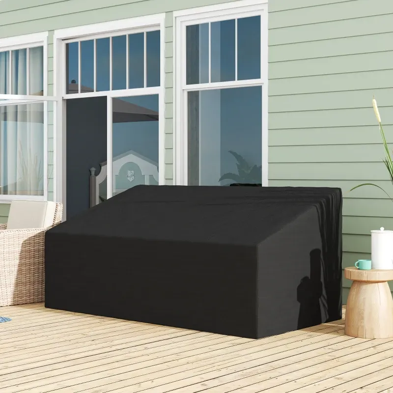Schutzhülle Gartenbank 3-4 Sitzer 600D Oxford-Gewebe Wasserdicht | Schwarz