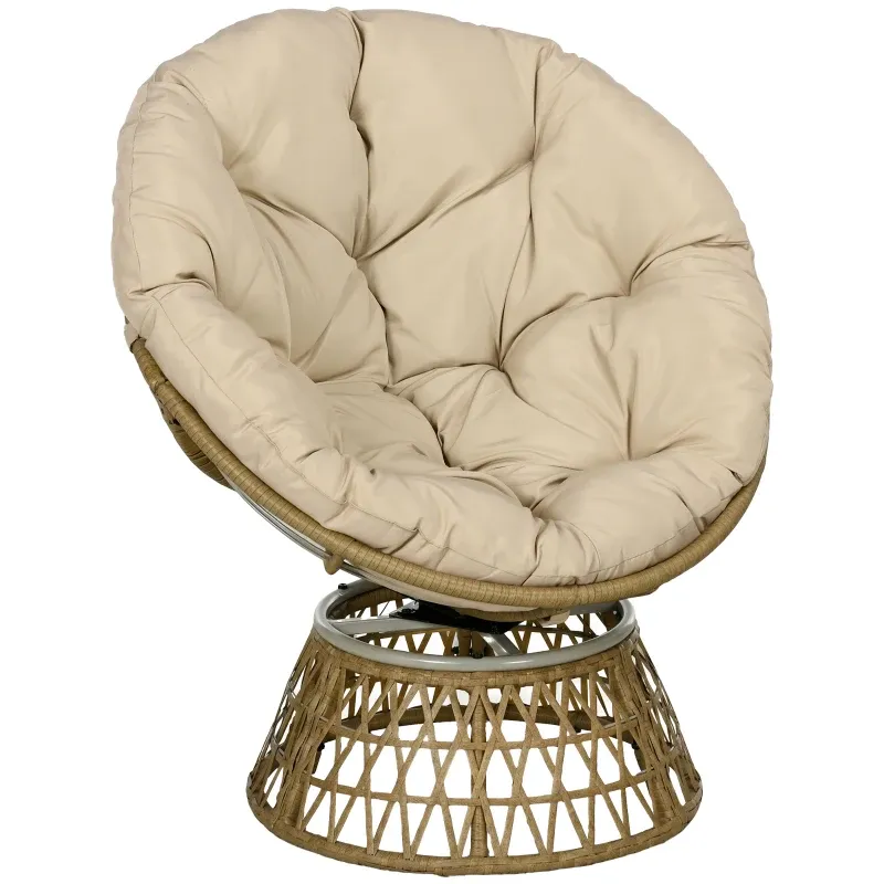 Korbsessel Rattansessel Outdoor-Sessel Boho-Stil Wetterbeständig | Creme/Natur Korbsessel Rattansessel Outdoor-Sessel Boho-Stil Wetterbeständig | Creme/Natur