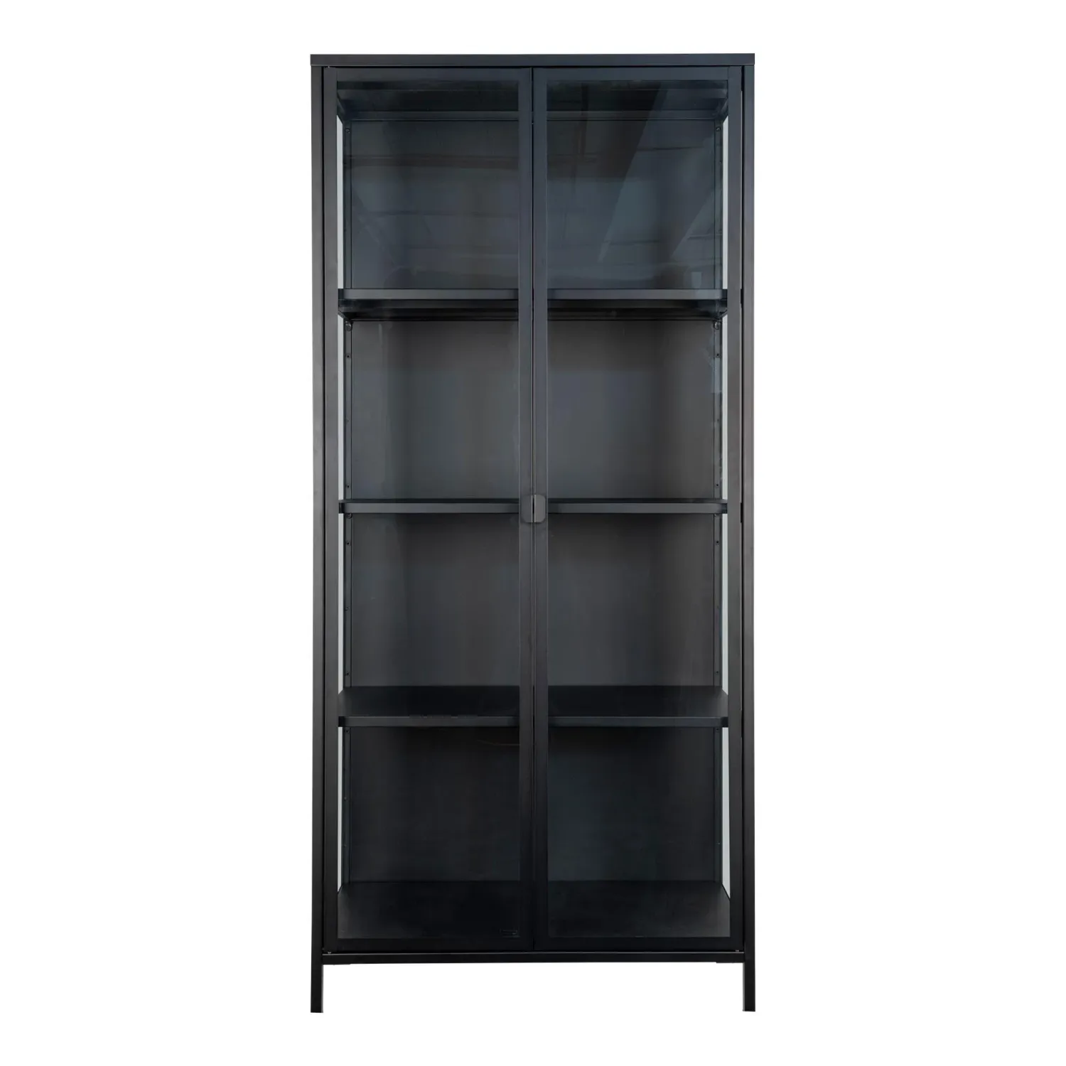 Brisbane-Schrank Vitrine 2 Glastüren Stahl | Schwarz