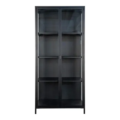 Brisbane-Schrank Vitrine 2 Glastüren Stahl | Schwarz Brisbane-Schrank Vitrine 2 Glastüren Stahl | Schwarz