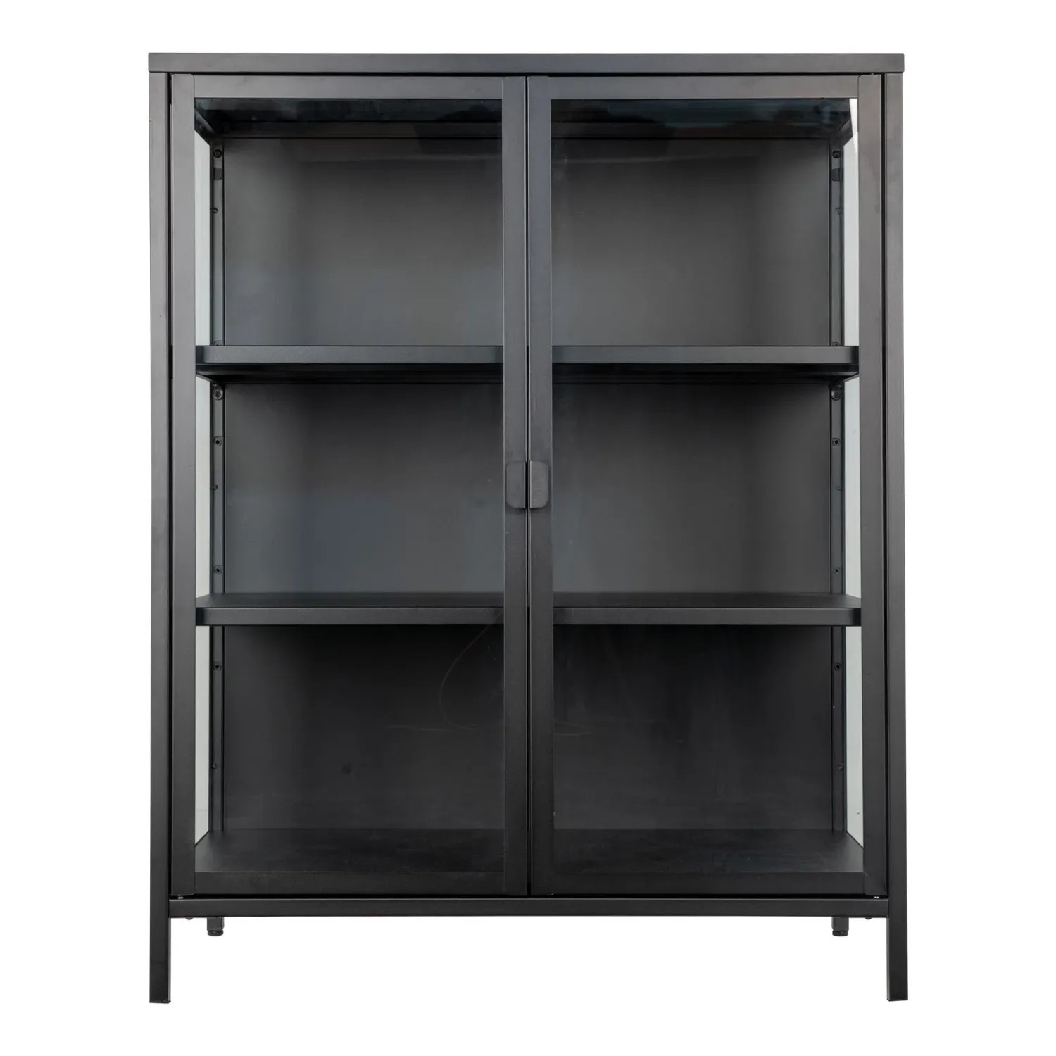 Brisbane Kommode Vitrine 2 Glastüren Stahl | Schwarz Brisbane Kommode Vitrine 2 Glastüren Stahl | Schwarz