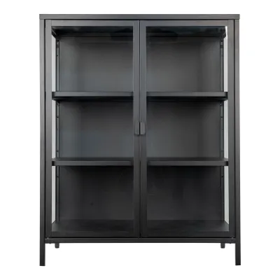 Brisbane Kommode Vitrine 2 Glastüren Stahl | Schwarz Brisbane Kommode Vitrine 2 Glastüren Stahl | Schwarz