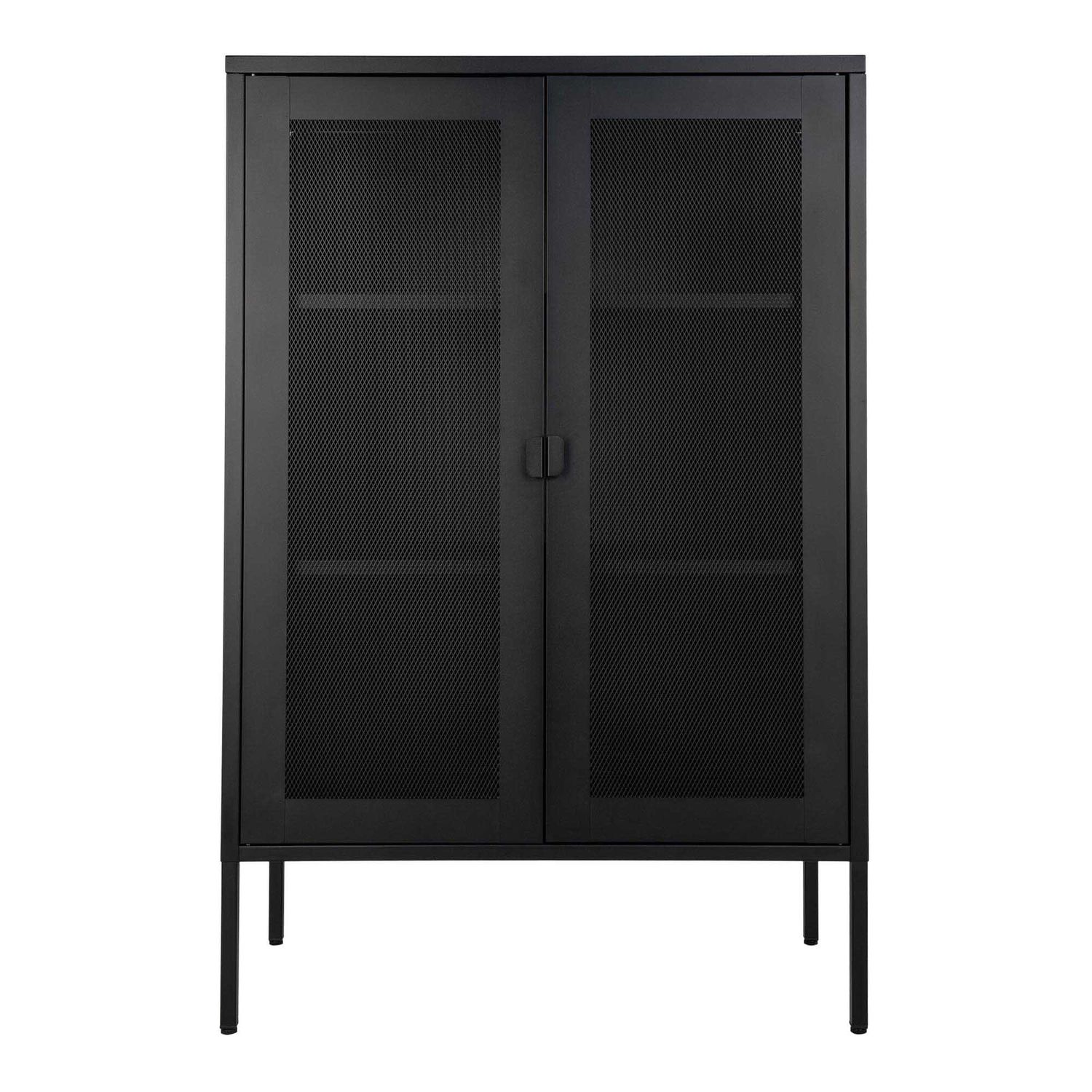 Melbourne Kabinett Vitrine 2 Gittertüren Stahl | Schwarz Melbourne Kabinett Vitrine 2 Gittertüren Stahl | Schwarz