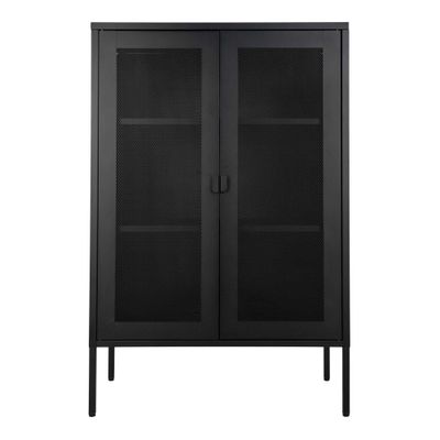 Melbourne Kabinett Vitrine 2 Gittertüren Stahl | Schwarz Melbourne Kabinett Vitrine 2 Gittertüren Stahl | Schwarz
