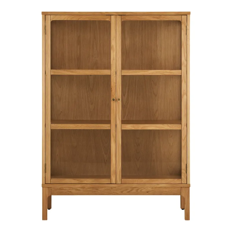 Zamora Kommode Vitrine 2 Glastüren 2 Einlegeböden Eiche | Natur Zamora Kommode Vitrine 2 Glastüren 2 Einlegeböden Eiche | Natur