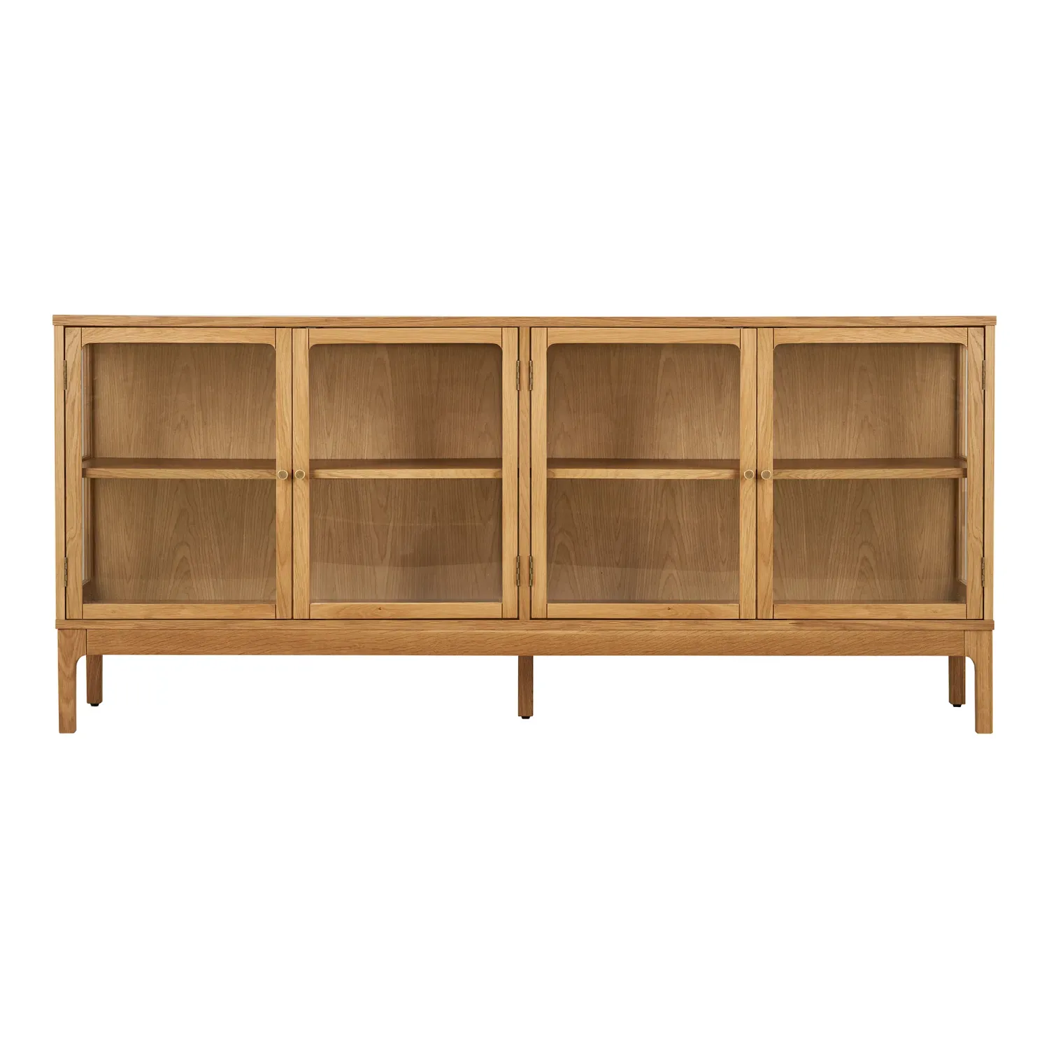 Zamora Sideboard Vitrine 4 Glastüren 1 Einlegeboden Eiche | Natur Zamora Sideboard Vitrine 4 Glastüren 1 Einlegeboden Eiche | Natur