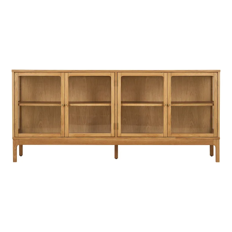 Zamora Sideboard Vitrine 4 Glastüren 1 Einlegeboden Eiche | Natur Zamora Sideboard Vitrine 4 Glastüren 1 Einlegeboden Eiche | Natur