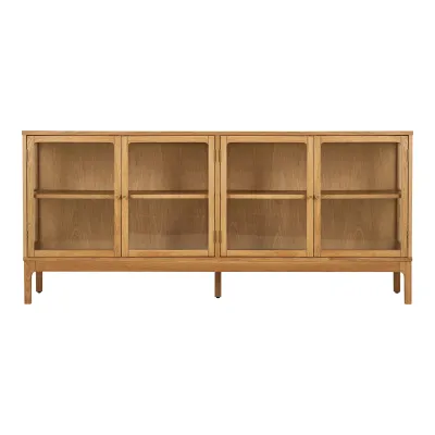 Zamora Sideboard Vitrine 4 Glastüren 1 Einlegeboden Eiche | Natur Zamora Sideboard Vitrine 4 Glastüren 1 Einlegeboden Eiche | Natur