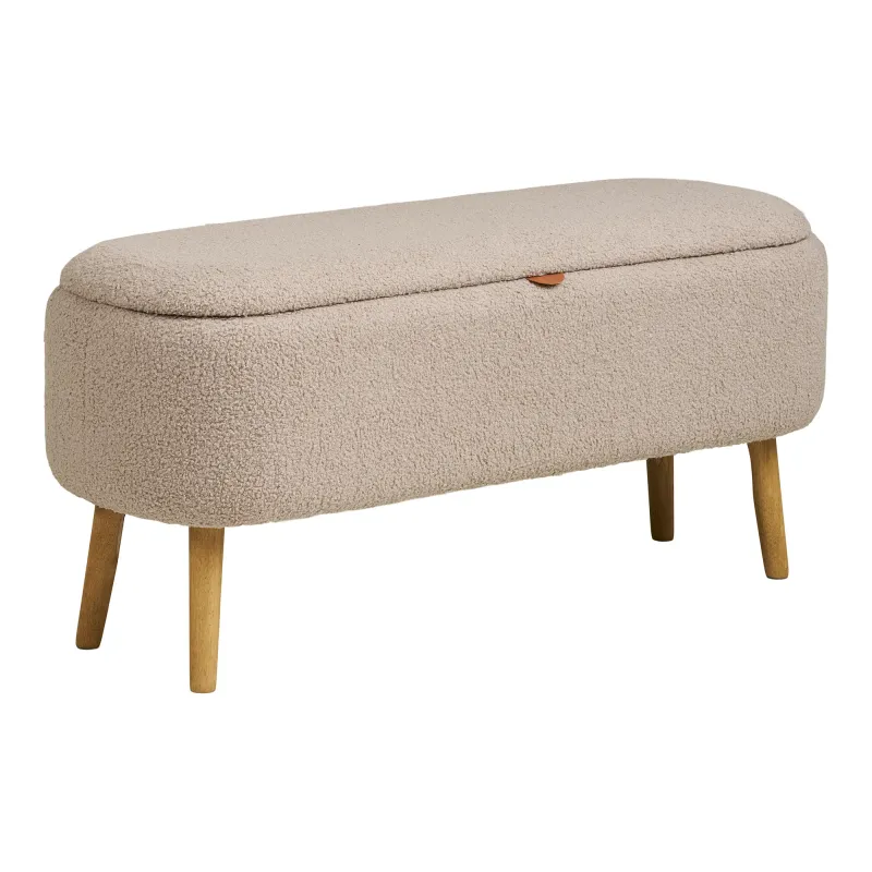 Bank mit Stauraum / Truhe Geschlungen | Beige Bank mit Stauraum / Truhe Geschlungen | Beige