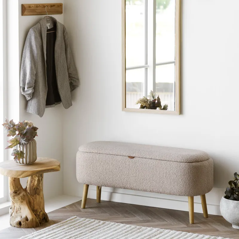 Bank mit Stauraum / Truhe Geschlungen | Beige