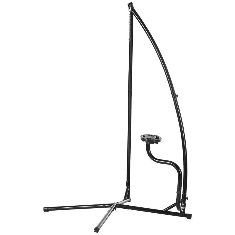 Gestell Hängesessel X-Form Metall Ständer Federhaken Tablett Belastbar 120kg | Schwarz Gestell Hängesessel X-Form Metall Ständer Federhaken Tablett Belastbar 120kg | Schwarz